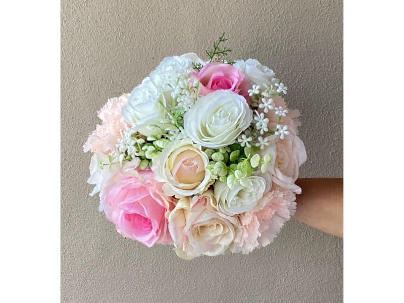 Wedding Bouquet Artificial Flowers Peach and Pink for Hire Auckland Wide