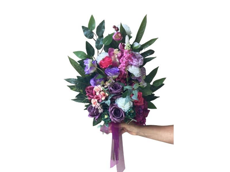 Artificial Flowers Bouquet Pink and Purple for hire Auckland wide