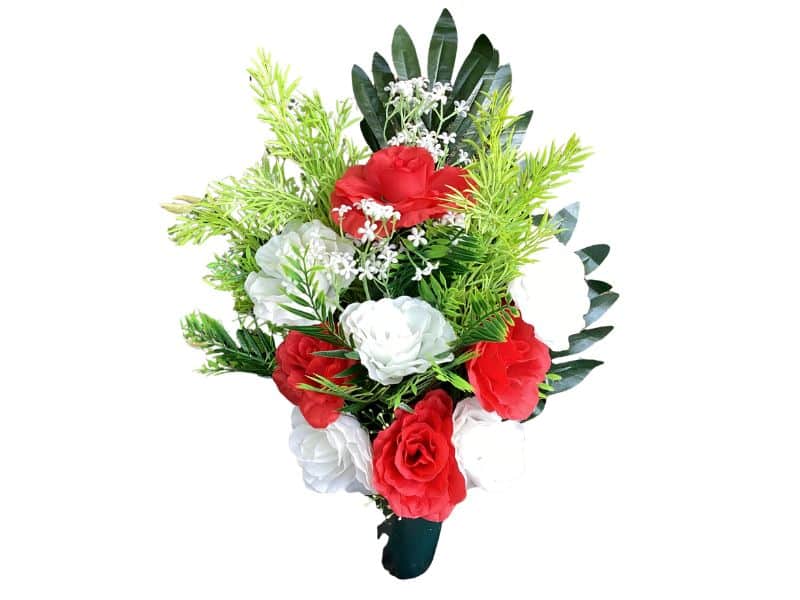 Memorial flowers for cemetery Red and White