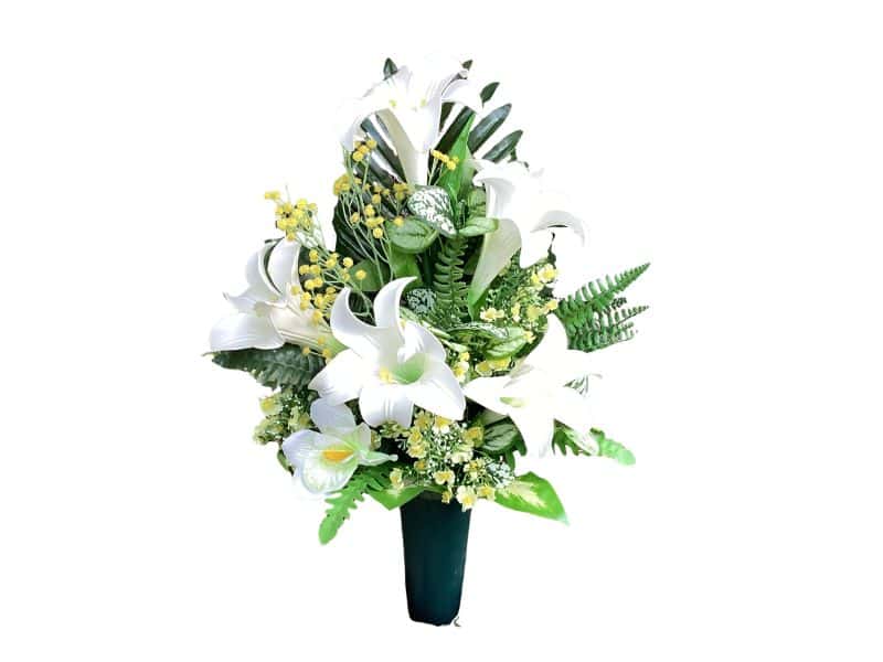 Memorial flowers for cemetery White lilies