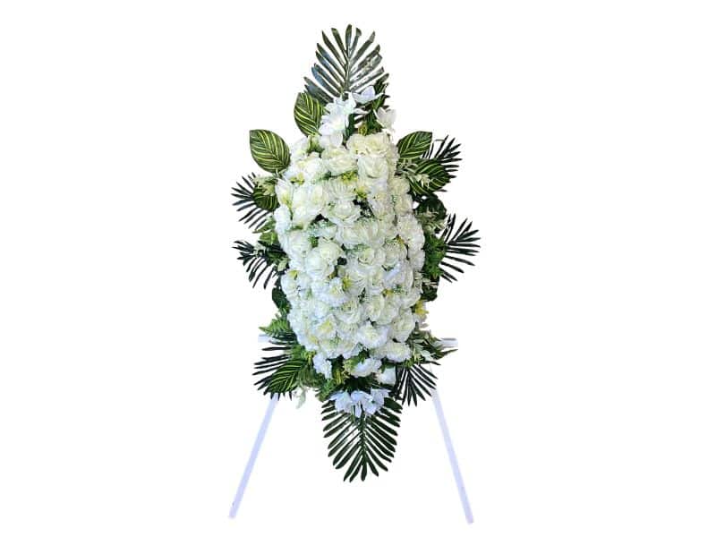 flowers large casket spray white