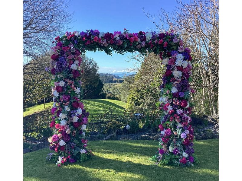 Decorated wedding arch for hire Auckland wide